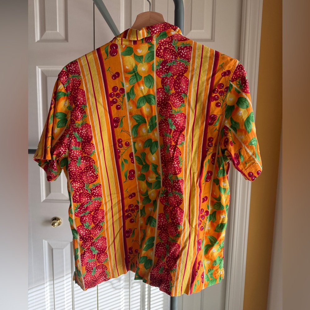 Vintage Strawberry Patterned Button Up - image 2